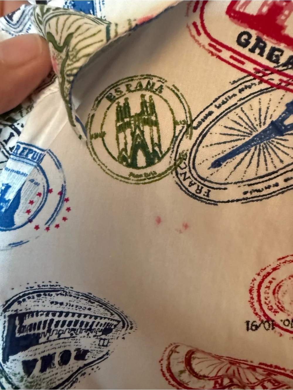 Talbots Modern Classic Shirt in Passport Stamps L - Picture 6 of 13